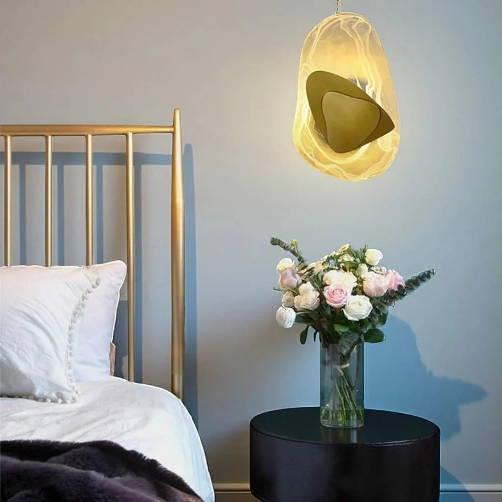 Crystal Glass Wall Sconce with Fluid Design - Image 6