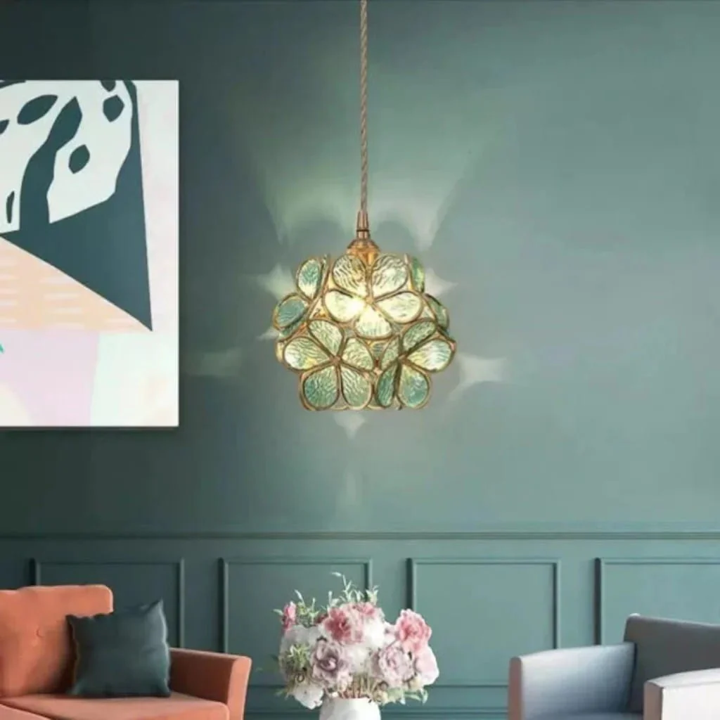 Flora Flower Stained Glass Pendant Light - Image 11