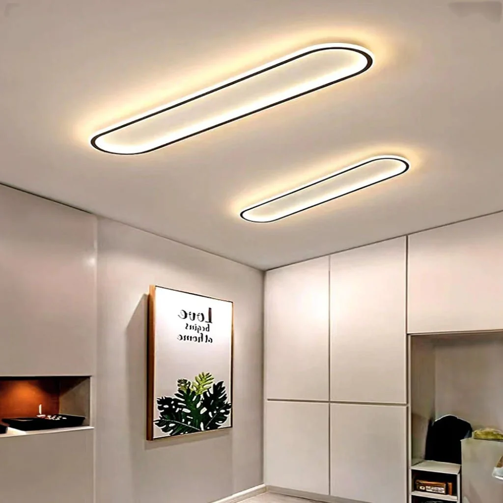Modern Long Oval LED Flush Mount Ceiling Light - Image 13